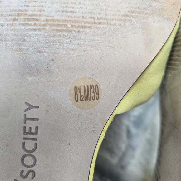Sole Society Butter Yellow Pollie Flats Ankle Strap with Bow size 8.5M Kid Suede - Picture 15 of 16